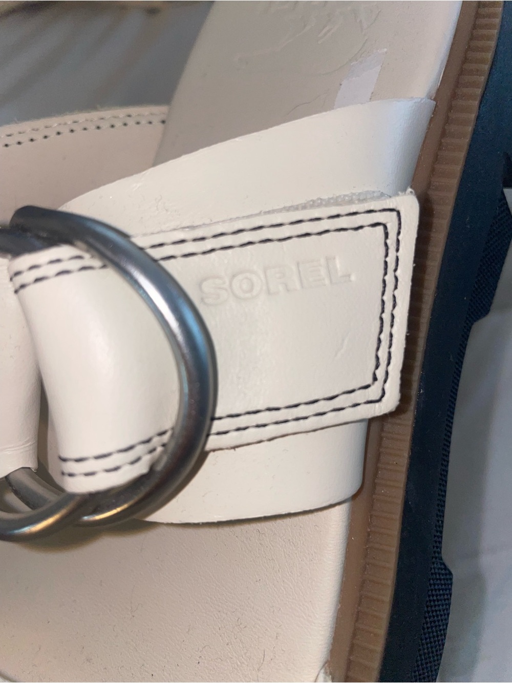 Sorel Cream Double-Strap Buckle leather, chunky Sandals - Picture 5 of 13